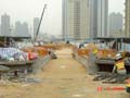 Earthwork at the amenity structure roof