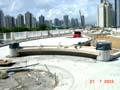 Planter wall with seating at Amenity Structure roof